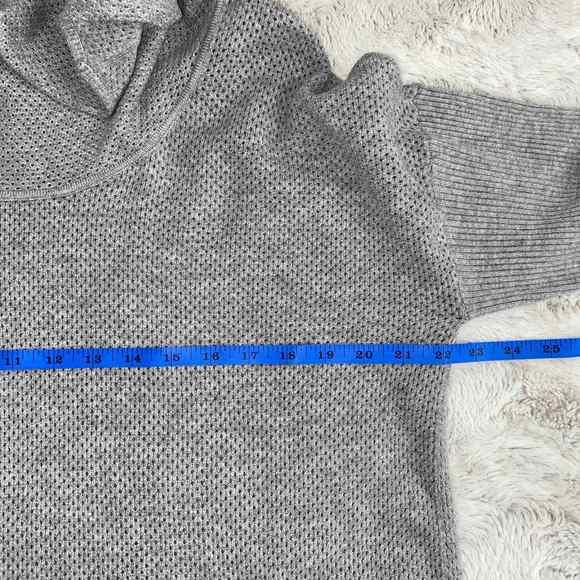 Evolution by Cyrus Cowl Neck Sweater Large Womens Perforated Gray Ribbed - Picture 8 of 8
